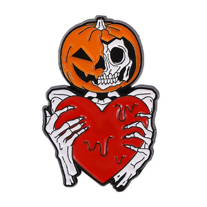 Halloween Castle Enamel Pins Skeleton Boo Spooky Pumpkin Brooches