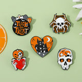 Halloween Castle Enamel Pins Skeleton Boo Spooky Pumpkin Brooches