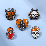 Halloween Castle Enamel Pins Skeleton Boo Spooky Pumpkin Brooches