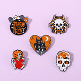 Halloween Castle Enamel Pins Skeleton Boo Spooky Pumpkin Brooches