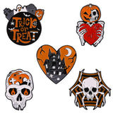 Halloween Castle Enamel Pins Skeleton Boo Spooky Pumpkin Brooches
