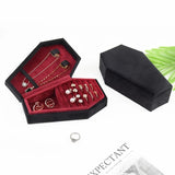 Halloween Coffin Shape Jewelry Box Earrings Ring Necklace Display