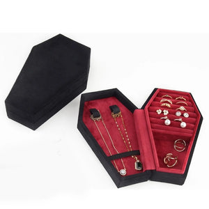 Halloween Coffin Shape Jewelry Box Earrings Ring Necklace Display Storage Cases