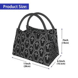 Gothic Coffin Pattern Lunch Bag Insulated Thermal Bento Box