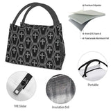 Gothic Coffin Pattern Lunch Bag Insulated Thermal Bento Box