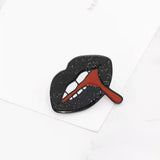 Halloween Enamel Pins Eye Pocket Watch Tongue Lip Coat Face Brooches