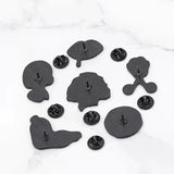Halloween Enamel Pins Eye Pocket Watch Tongue Lip Coat Face Brooches