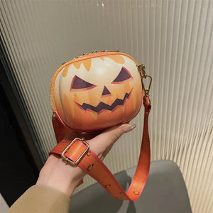 Funny Pumpkin Small Shoulder Bag Halloween Personalized Crossbody Bag