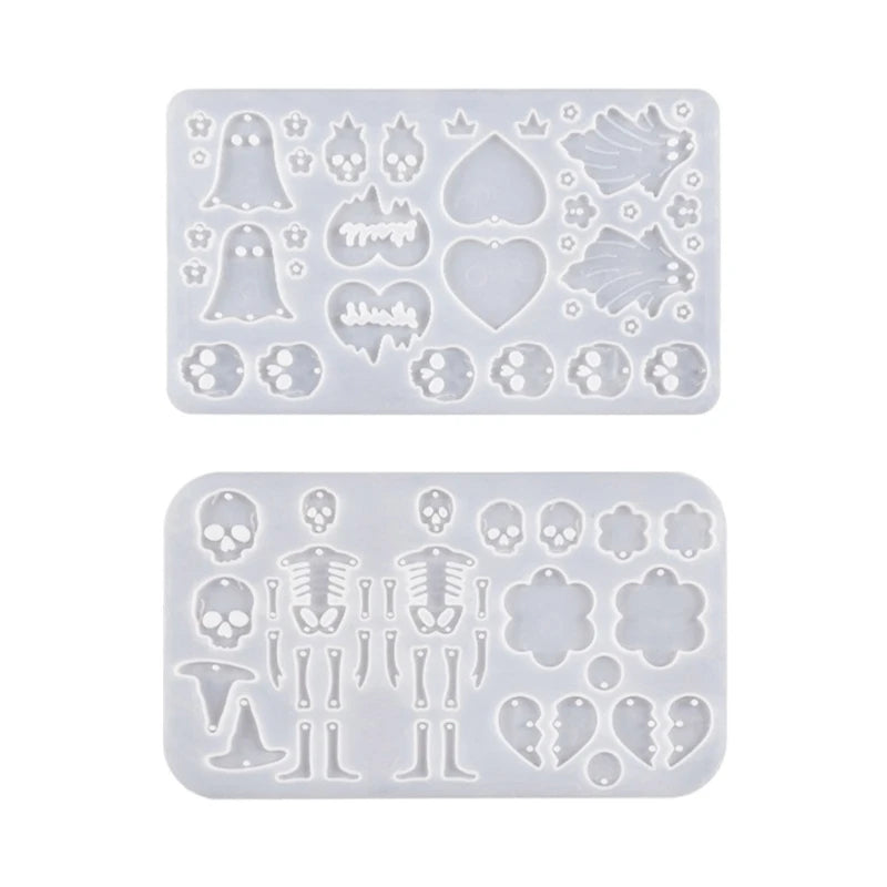 Geometric Skull Love Earring Resin Mold for DIY Crafts