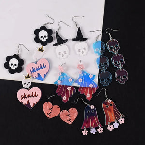 Geometric Skull Love Earring Silicone Mold for DIY Crafts