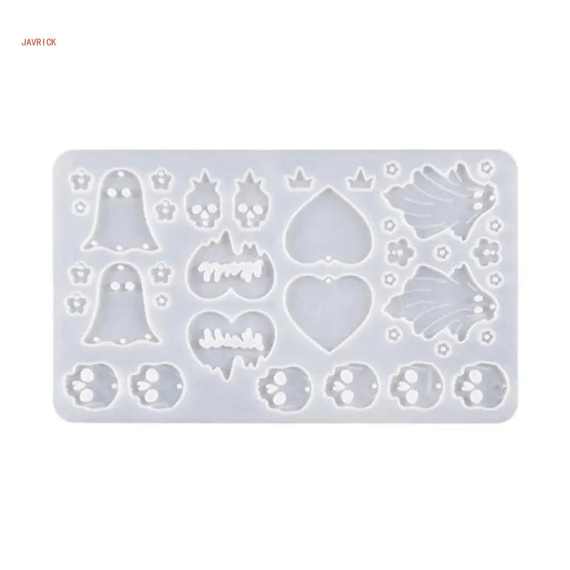 Geometric Skull Love Earring Mold for DIY Crafts