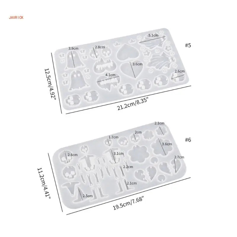 Geometric Skull Love Earring Mold for DIY Crafts