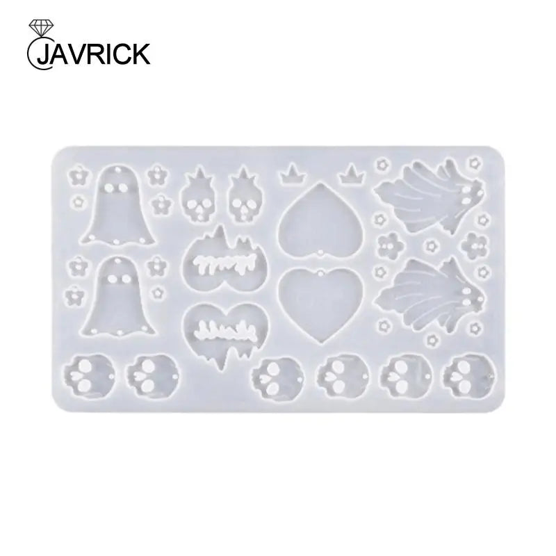 Geometric Skull Love Earring Silicone Mold for Crafts