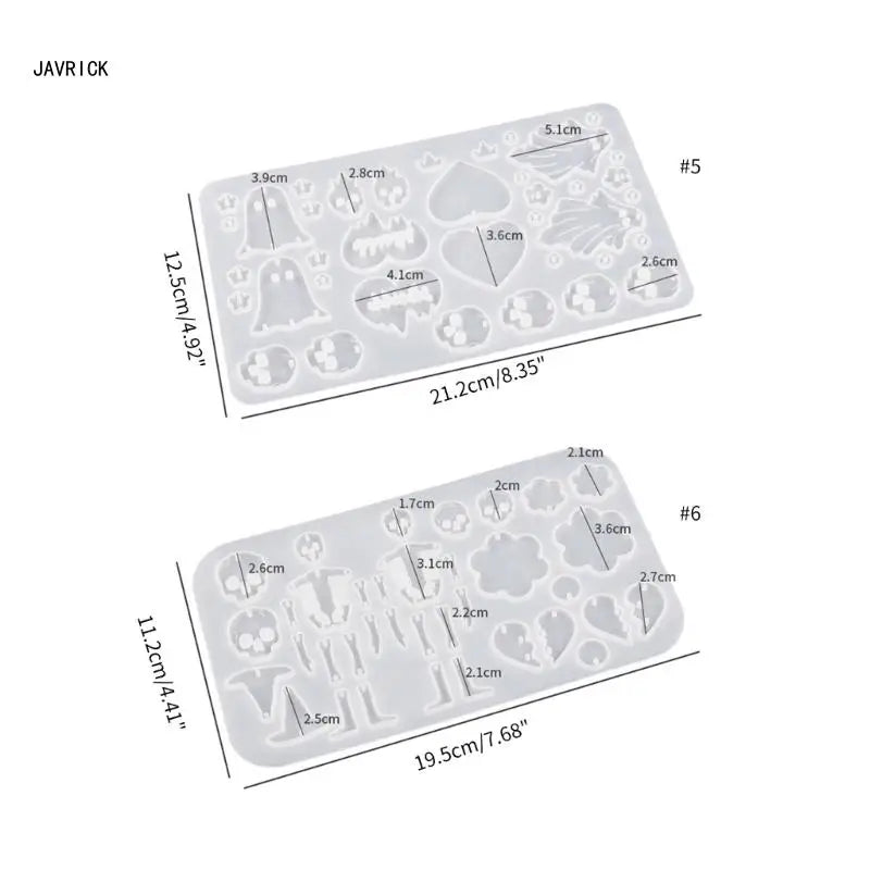 Geometric Skull Love Earring Silicone Mold DIY Crafts