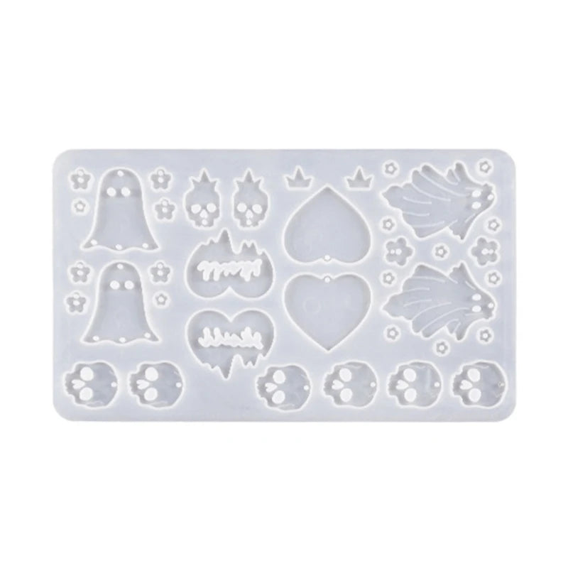 Geometric Skull Love Earring Resin Mold for DIY Crafts