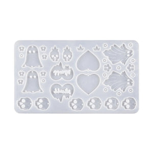 Geometric Skull Love Earring Resin Mold for DIY Crafts