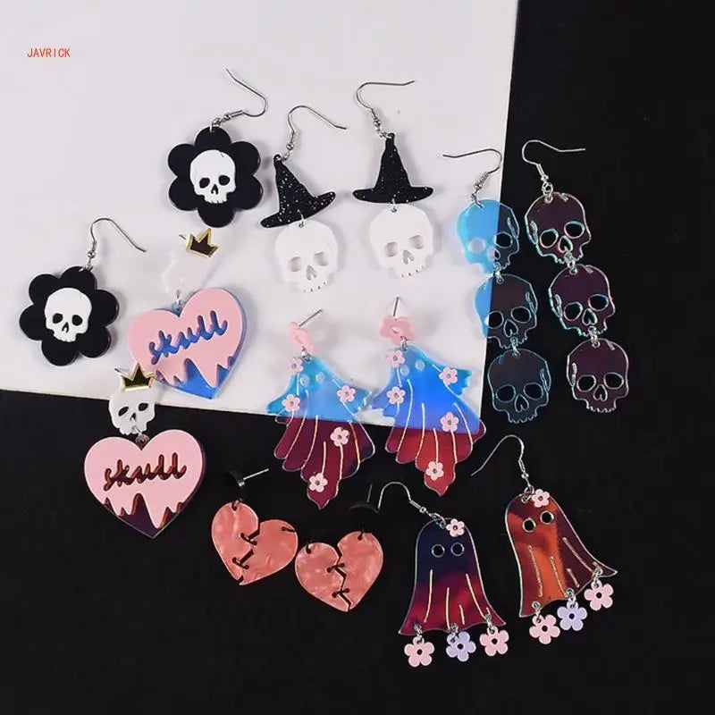 Geometric Skull Love Earring Mold for DIY Crafts