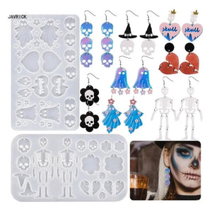 Geometric Skull Love Earring Silicone Mold DIY Crafts
