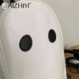 Halloween Ghost College Backpacks PU Leather School Bags