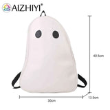 Halloween Ghost College Backpacks PU Leather School Bags