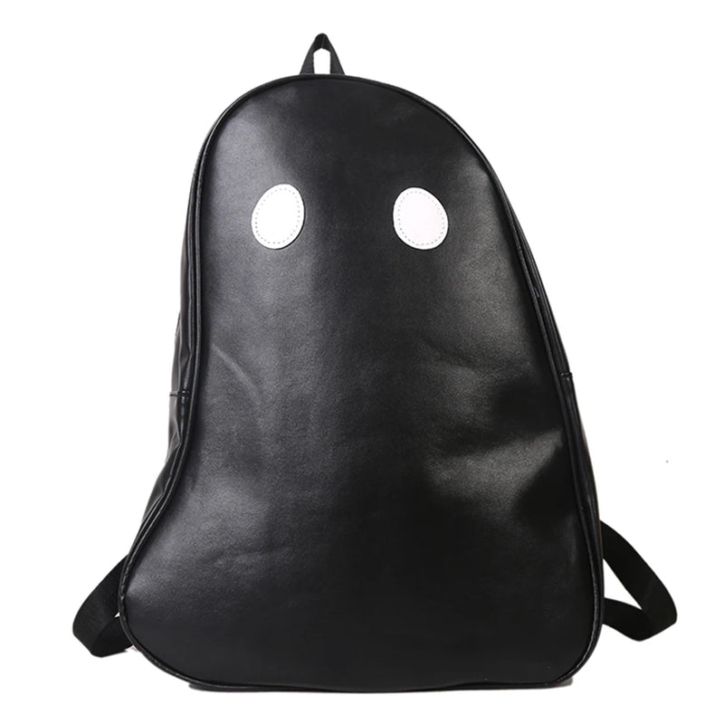 Halloween Ghost College Backpacks Women Men Harajuku Student Book Bag PU Leather