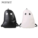 Halloween Ghost College Backpacks Women Men Harajuku Student Book Bag PU Leather