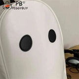 Ghost College Backpack PU Leather Shoulder Bag