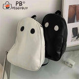 Ghost College Backpack PU Leather Shoulder Bag