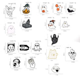 Halloween Ghost Enamel Pins Pumpkin Lapel Pins Cartoon Witch Breast Brooches