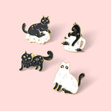 Ghost Cats Enamel Pins Kitten in Mug Cup Brooches Girls Jewelry