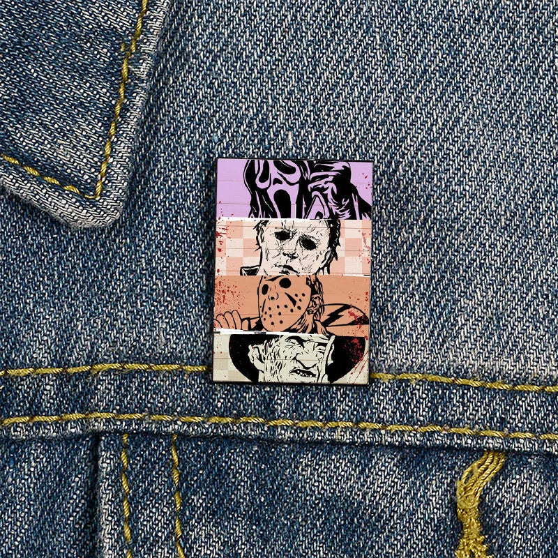Horror Movie Killer Friends Printed Pins