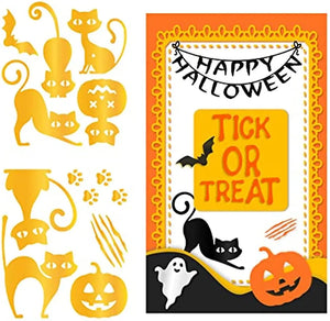 Halloween Hot Foil Plate Cat Pumpkin Bat DIY Foil Embossing