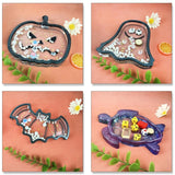 Halloween Pumpkin Bat Tray Drop Glue Mold