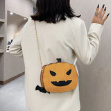 Halloween Pumpkin Shoulder Bag Gothic Crossbody Messenger Totes