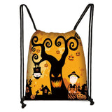 Halloween Pumpkin Drawstring Bag Boys Girls Mini Backpack Spirit Spider