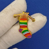 Halloween Red Sweater and Socks Metallic Female Brooch