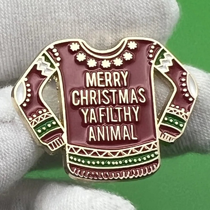 Halloween Red Sweater and Socks Metallic Female Brooch