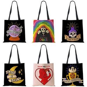 Halloween Series Letter Printed Women Handbag Large Capacity