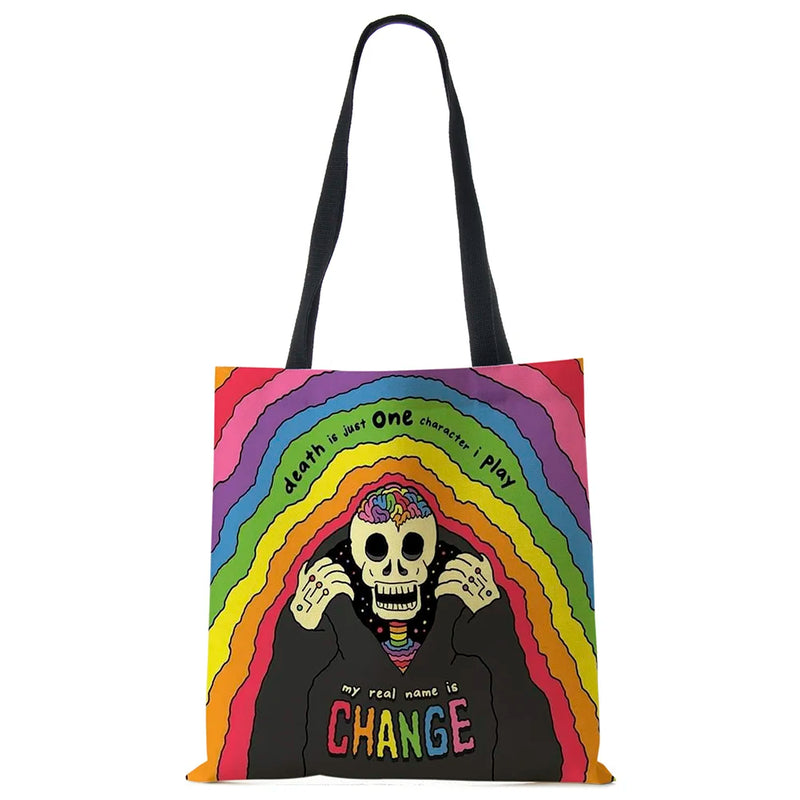 Halloween Series Letter Printed Women Handbag Large Capacity