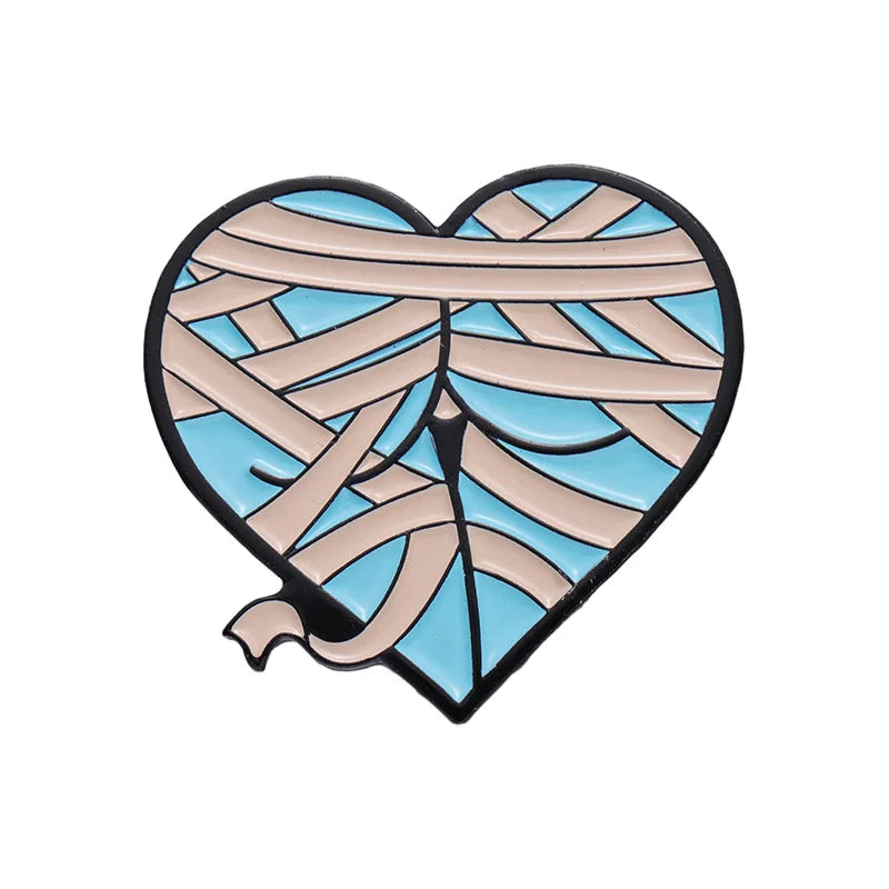 Halloween Sexy Butts Enamel Pins Heart Shaped Cosplay Brooches