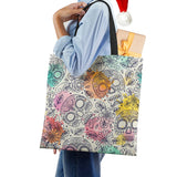 Vintage Women Skull Horror Eco Large Capacity Canvas Tote Bag