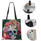 Vintage Women Skull Horror Eco Large Capacity Canvas Tote Bag