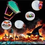 Halloween Silicone Epoxy Resin Molds Skull Hands Coffin Box Spider Jewelry Decor
