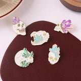Skull Gem Ore Metal Enamel Pins Colorful Romance To Death Brooch
