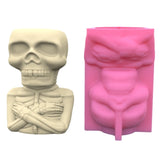 Halloween Skull Man Flowerpot Storage Mold Home Decor Mold