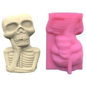 Skull Man Flower Pot Silicone Mold for Epoxy Resin Casting