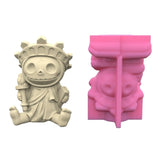 Halloween Skull Man Gypsum Flower Pot Silicone Mold Epoxy Resin Casting Mold