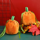 Halloween Velvet Pouch Bag Pumpkin Candy Gift Bag