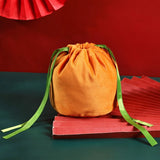 Halloween Velvet Pouch Bag Pumpkin Candy Gift Bag
