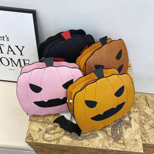 Halloween Pumpkin PU Messenger Bag for Female